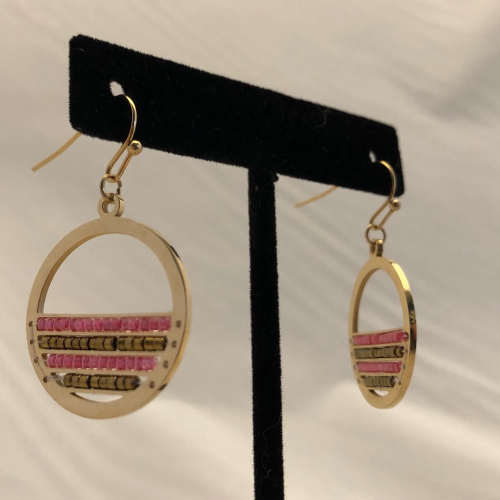 Hand beaded Japanese cylinder bead earrings
